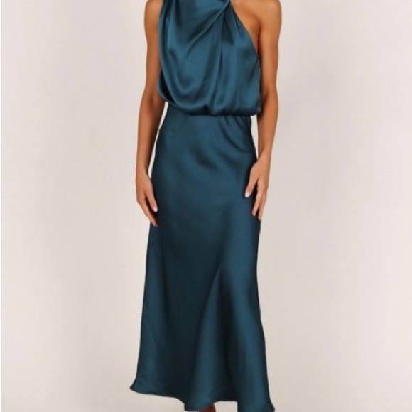 Petal and Pup Anabelle Halter Neck Midi Dress XL in Teal - Picture 6 of 13